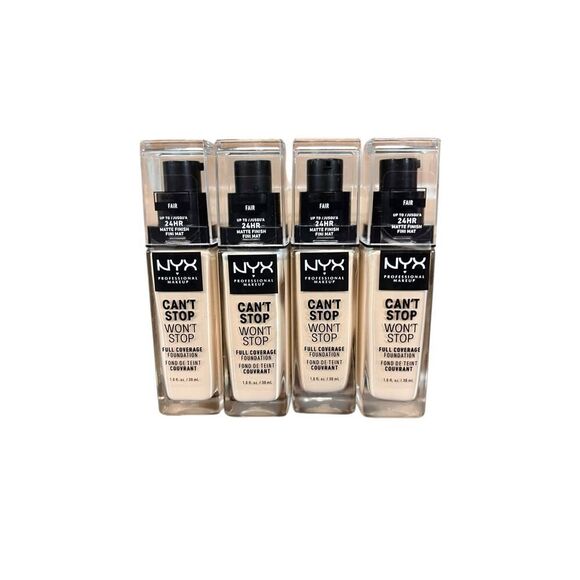 4 NYX PROFESSIONAL MAKEUP Fair Can't Stop Won't Stop Foundation 24h coverage - Picture 1 of 2